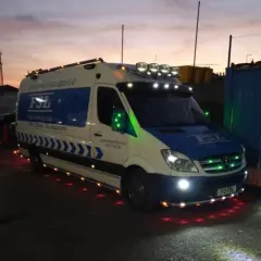 Van at night